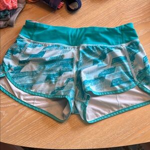 Teal Patterned Kids Shorts